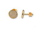 Celestial Glow 18k gold stud earrings with pavé-set cubic zirconia sparkle