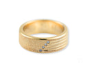 Celestial Path Wedding Band: gold ring with 5 diagonal diamonds