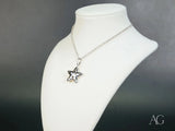 Celestial Radiance 18k white gold star pendant necklace