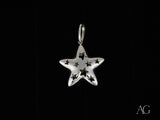 Shiny 18k white gold Celestial Radiance star pendant with cut-out stars