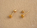 Celestial Spark 18k gold star CZ kids earrings with floral gemstones