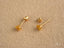 Celestial Spark 18k Gold Star CZ Kids Earrings with yellow gemstone floral settings