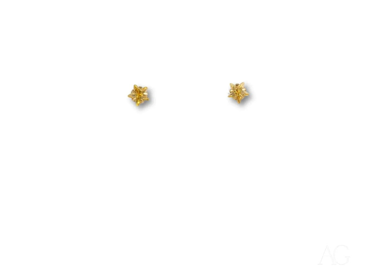 Celestial Spark 18k gold star CZ kids star stud earrings