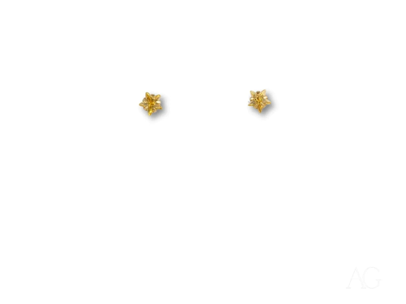 Celestial Spark 18k gold star CZ kids star stud earrings