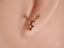 Certified 18k solid gold star drop earrings with clear gemstone and dangling star design