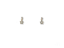 Celestial Spark certified 18k solid gold star drop earrings with dangle star charm