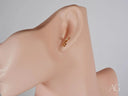 Celestial Spark certified 18k solid gold star drop earrings on ear