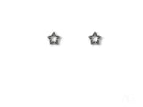Celestial Spark 18K white gold star CZ earrings with sparkling stones