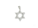 Celestial Star of David pendant in 18k white gold with diamond-encrusted design