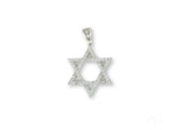 Celestial Star of David pendant in 18k white gold with diamond-encrusted design