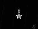 Shiny 18k white gold celestial star pendant with jump ring