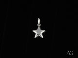 Shiny 18k white gold celestial star pendant with jump ring