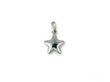 18k white gold celestial star pendant with silver five-point charm
