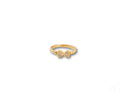 Charming 18k yellow gold bow CZ ring with pavé diamond bow design