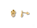Charming Bow 18k gold CZ heart bow earrings with clear stones