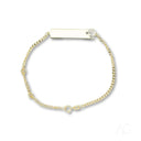 18k yellow gold ID bracelet with boy motif charm and engravable bar