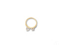 Exquisite solid 18k yellow gold ring with diamond-encrusted heart and cross charms