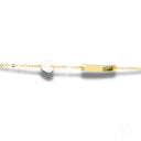 Children’s 18k yellow gold ID bracelet with white gold heart motif
