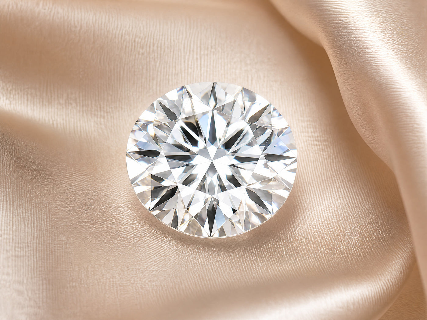3 carat round lab-grown diamond close-up, E color VVS2, ArtGold Jewelry