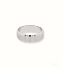 Polished 18k white gold wedding band with beveled edges