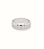 Polished 18k white gold wedding band with beveled edges, part of Contemporary Elegance art gold jewelry
