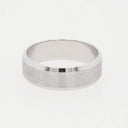 Contemporary Elegance 18k white gold wedding band with silver brushed finish