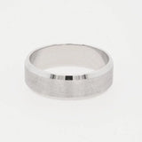 Contemporary Elegance 18k white gold wedding band with brushed finish