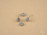 Crown Jewel 18K solid gold CZ stud earrings with screw-backs