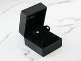 Crown Jewel 18K white gold CZ stud earrings in black box