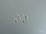 Crown Jewel 18K White Gold CZ Stud Earrings with Screw-Back