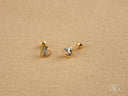 Timeless Crystal Heart 18k Gold CZ Heart Earrings with Gemstone Centers