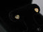Gold heart-shaped stud earrings with clear gemstones from Crystal Heart art gold jewelry