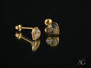 Timeless Crystal Heart 18k Gold CZ Heart Earrings with Clear Gems