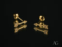 Cupid’s Arrow 18k gold arrow stud earrings with pavé CZ diamonds, push-back clasp