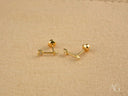 Cupid’s Arrow 18k Gold CZ arrow stud earrings with push-back clasp