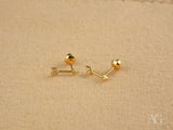 Cupid’s Arrow 18k Gold CZ arrow stud earrings with push-back clasp