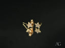 Certified 18k solid gold star earrings with sparkling CZ stones