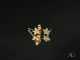 Certified 18k solid gold star earrings with sparkling CZ stones