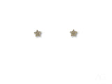 Certified 18k solid star earrings in art gold jewelry, sparkling elegance