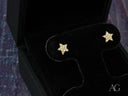 Certified 18k solid star earrings in art gold jewelry
