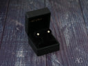 Certified 18k solid star earrings in black box, art gold jewelry elegance