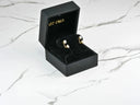 Open Dazzle Duo 18K gold double earrings with pearls in black jewelry box