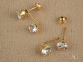 Dazzle Duo | 18K Gold Double CZ Earrings