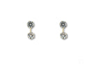 Dazzle Duo 18K gold double CZ dangle earrings with brilliant-cut diamonds