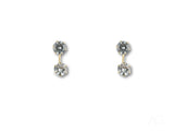 Dazzle Duo 18K gold double CZ dangle earrings with brilliant-cut diamonds