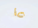 18k yellow gold mini hoops earrings with CZ stones