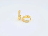 18k yellow gold mini hoops earrings with CZ stones