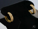 18k yellow gold mini hoops earrings with pavé diamonds