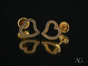 Dazzling Heart 18k gold heart earrings with cubic zirconia stones