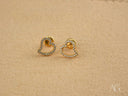 Dazzling Heart 18k gold CZ heart earrings with cubic zirconia elegance